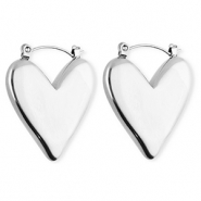 BY31&reg; Stainless steel earrings / creoles heart Silver