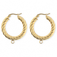 BY31&reg; Stainless Steel findings earrings&nbsp;/&nbsp;creoles twisted with loop Gold