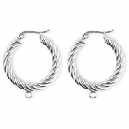 BY31&reg; Stainless Steel findings earrings&nbsp;/&nbsp;creoles twisted with loop Silver