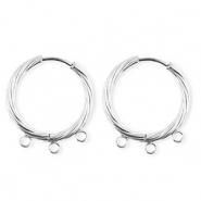 BY31&reg; Stainless Steel findings earrings&nbsp;/&nbsp;creoles twisted with 3 loops Silver