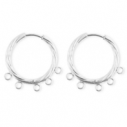 BY31&reg; Stainless Steel findings earrings&nbsp;/&nbsp;creoles twisted with 5 loops Silver