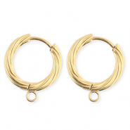 BY31&reg; Stainless Steel findings earrings&nbsp;/&nbsp;creoles twisted with loop Gold