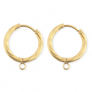 BY31&reg; Stainless Steel findings earrings&nbsp;/&nbsp;creoles twisted with loop Gold