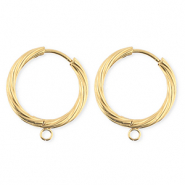 BY31&reg; Stainless Steel findings earrings&nbsp;/&nbsp;creoles twisted with loop Gold