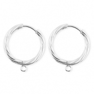 BY31&reg; Stainless Steel findings earrings&nbsp;/&nbsp;creoles twisted with loop Silver