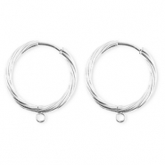 BY31&reg; Stainless Steel findings earrings&nbsp;/&nbsp;creoles twisted with loop Silver