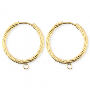 BY31&reg; Stainless Steel findings earrings&nbsp;/&nbsp;creoles twisted with loop Gold