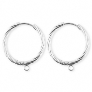 BY31&reg; Stainless Steel findings earrings&nbsp;/&nbsp;creoles twisted with loop Silver