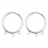 BY31&reg; Stainless Steel findings earrings&nbsp;/&nbsp;creoles twisted with 3 loops Silver