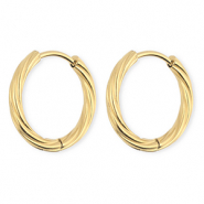 BY31&reg; Stainless steel earrings / creoles twisted Gold