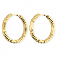 BY31&reg; Stainless steel earrings / creoles twisted Gold