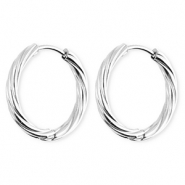 BY31&reg; Stainless steel earrings / creoles twisted Silver