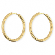 BY31&reg; Stainless steel earrings / creoles twisted Gold