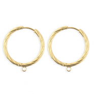 BY31&reg; Stainless Steel findings earrings&nbsp;/&nbsp;creoles twisted with loop Gold