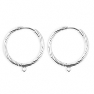 BY31&reg; Stainless Steel findings earrings&nbsp;/&nbsp;creoles twisted with loop Silver