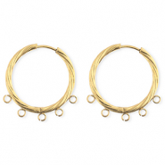 BY31&reg; Stainless Steel findings earrings&nbsp;/&nbsp;creoles twisted with 5 loops Gold