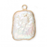 Imperfect freshwater pearls charm asymmetric Gold-Natural White