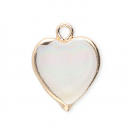 Imperfect freshwater pearls charm heart Gold-Natural White