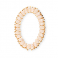 Top faceted charms oval Nude Pink AB-Gold