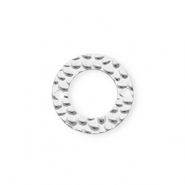 Stainless steel findings connector round Silver