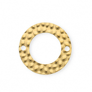 Stainless steel findings connector round Gold