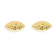 Stainless Steel findings earrings / earpins oval with loop Gold