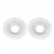 Stainless steel findings earrings&nbsp;/&nbsp;earpins with loop Silver