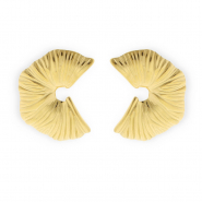 Stainless steel findings earrings&nbsp;/&nbsp;earpins C-shaped with loop Gold