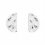 Stainless steel findings earrings&nbsp;/&nbsp;earpins semicircle with loop Silver
