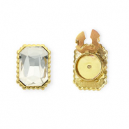Button covers rectangle faceted Gold-Crystal