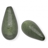 Super Polaris Elements drop shaped beads shiny Olive Green