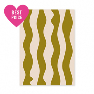 BY31&reg; Jewellery cards waves Olive Green-Cr&egrave;me