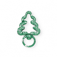 Keychain clasp findings Christmas tree Green-White