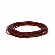 leather round 2mm Dark Bordeaux