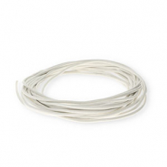 leather round 2mm White