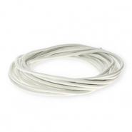 leather round 3mm White
