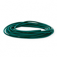 leather round 3mm Dark Teal Green