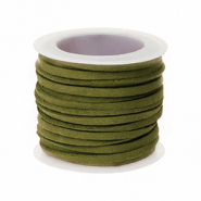 Faux suede flat 3mm Olive green