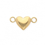 Stainless steel findings connector heart Gold