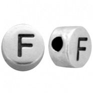 DQ European metal letterbead F Antique Silver (nickel free)