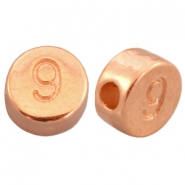 DQ metal number beads # 9 Rose gold (nickel free)