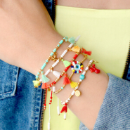 Inspirational Sets How to make colourful summer bracelets with mini tassels 