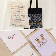 Inspirational Sets Cotton bags and jewellery tags with exclusive designs
