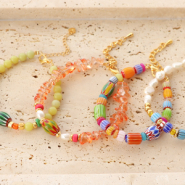 Inspirational Sets Tips for boho bracelets with millefiori beads with stripes