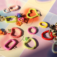 NEW Trendy coloured keychain findings
