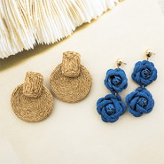 NEW Raffia and denim earrings