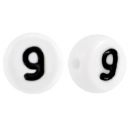 Acrylic letterbeads number 9 White
