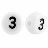 Acrylic letterbeads number 3 White