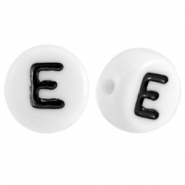 Acrylic letterbeads letter E White