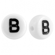 Acrylic letterbeads letter B White